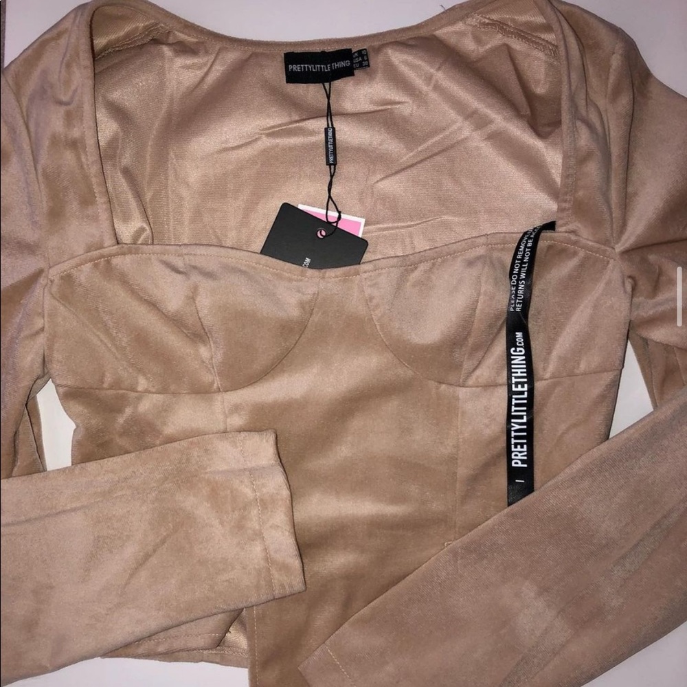 PLT velour nude top